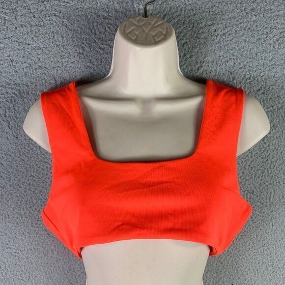 Fashion Nova Top Crop Orange Size Large Cropped Women's‎ Neon Sleeveless Stretch - Picture 3 of 11